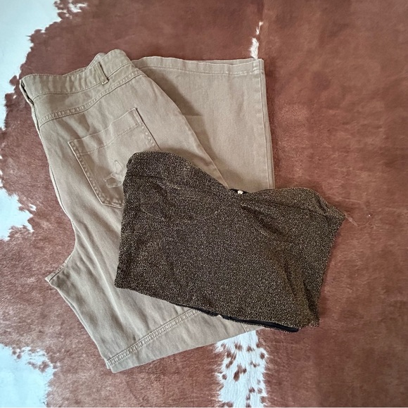 HIGH WAISTED MINERAL WASHED CARGO PANTS - Picture 3 of 3